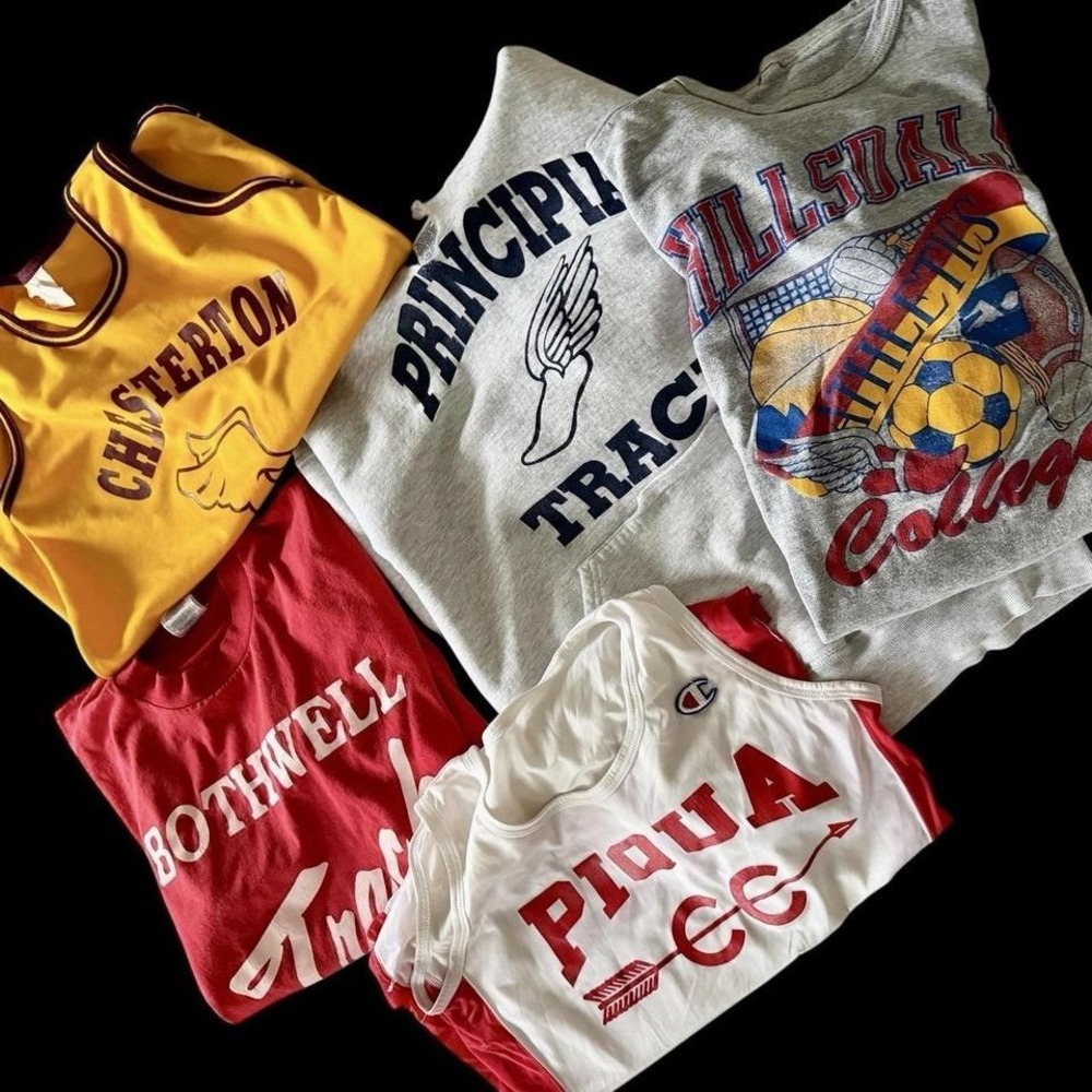 Vintage 70's Track Running Bundle Shirts Tanks And A Hoodie